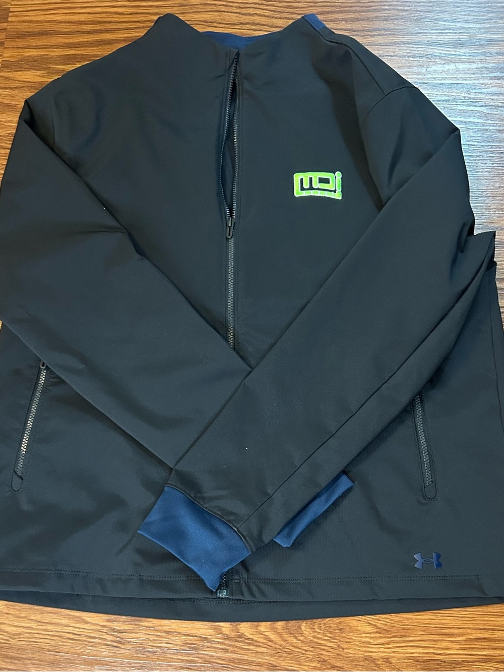 Under Armour Black Performance Full-Zip Jacket with Lime Accent